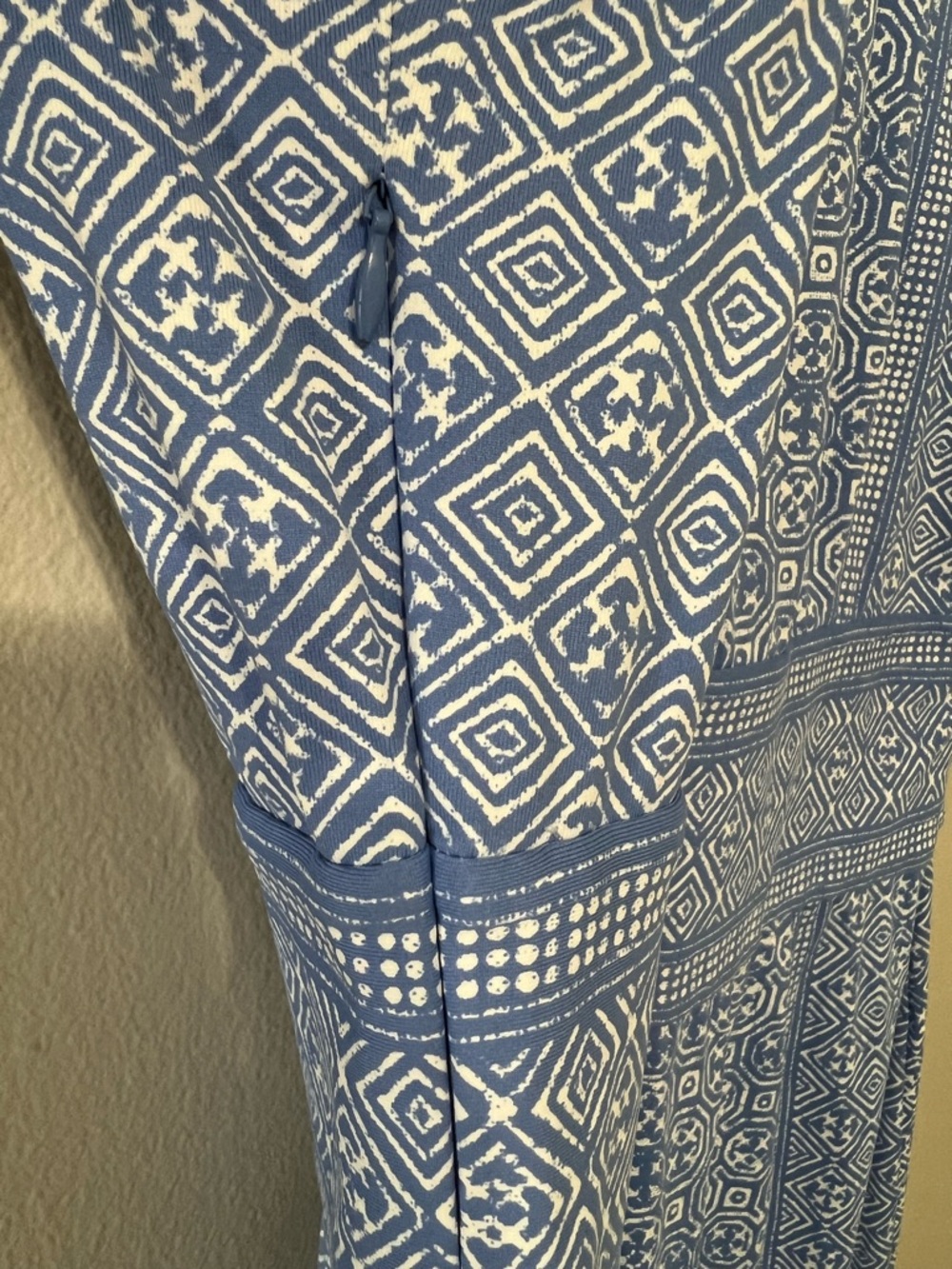 J. McLaughlin Lola Dress Blue Tile Print Sleeveless Shift Dress Large - Picture 9 of 15